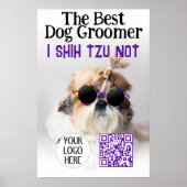 De Beste hondenverzorger Shih Tzu Geen Logo QR cod Poster (Voorkant)