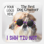 De beste hondenverzorger Shih Tzu Niet Aangepast L Vierkante Sticker (Voorkant)