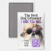 De beste hondenverzorger Shih Tzu Niet Logo QR-cod Magneet (Voorkant / Achterkant)
