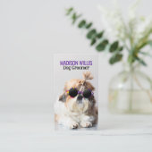 De Beste hondenverzorger Shih Tzu Niet Logo QR-cod Visitekaartje (Staand voorkant)