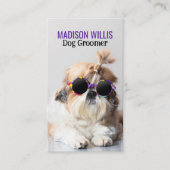 De Beste hondenverzorger Shih Tzu Niet Logo QR-cod Visitekaartje (Voorkant)