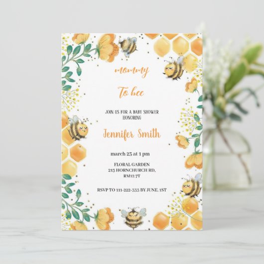 De beste Honey Babyshower uitnodiging ter wereld (Staand voorkant)