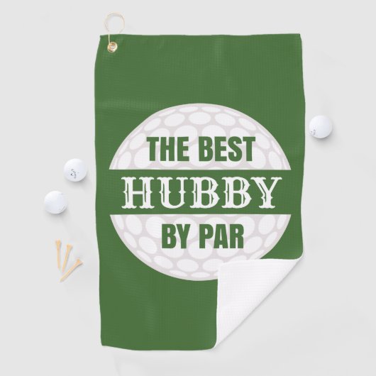 De beste Hubby van Par Golfers Funny Pun Golfhanddoek (Insitu)