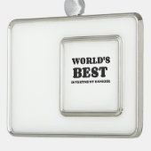 DE BESTE INVESTERINGSBANKER TER WERELD VERZILVERD OMLIJST ORNAMENT (Links)