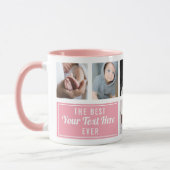 De beste Jouw tekst hier ooit roze aangepaste foto Mok (Links)