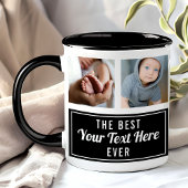 De beste Jouw tekst hier ooit, zwarte collage foto Mok