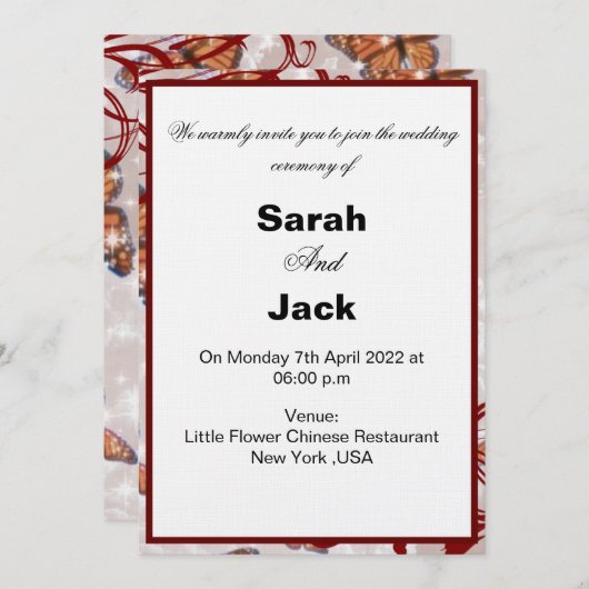 De beste kaart uitnodiging schattig en lief  (Voorkant / Achterkant)