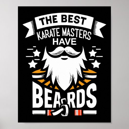 De beste Karate-meesters hebben Baarden Funny Dojo Poster (Voorkant)