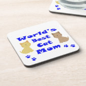 De beste kat-mam ter wereld bier onderzetter (Linkerzijde)