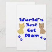De beste kat-mam ter wereld briefpapier (Voorkant / Achterkant)