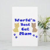 De beste kat-mam ter wereld briefpapier (Staand voorkant)