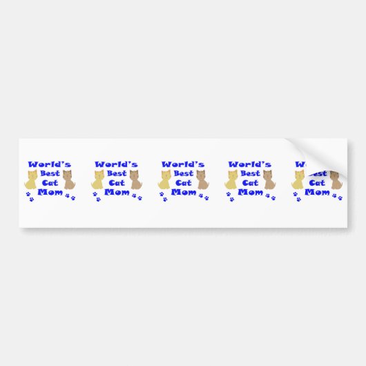 De beste kat-mam ter wereld bumpersticker (Voorkant)
