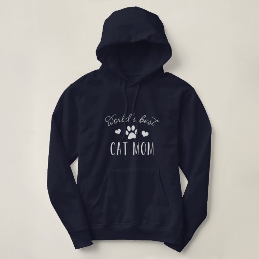 De beste kat-mam ter wereld hoodie (Design voorkant)