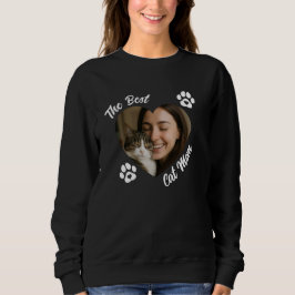 "De Beste Kat Moeder" Gepersonaliseerde Foto Hart Trui