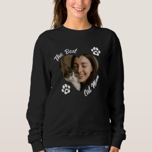 "De Beste Kat Moeder" Gepersonaliseerde Foto Hart  Trui