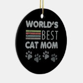 De beste kat-moeder ter wereld keramisch ornament (Rechts)