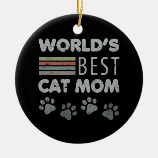 De beste kat-moeder ter wereld keramisch ornament (Voorkant)