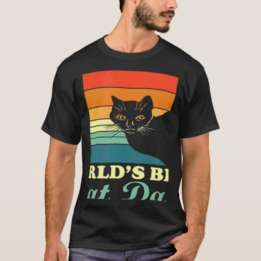 De beste kat-pap die pap retro-stijl ter wereld ka t-shirt (Voorkant)