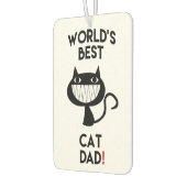 De beste kat-pap ter wereld | Fun Cat Cartoon Luchtverfrisser (Links)