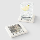 De beste kat-pap ter wereld schildert foto's stenen onderzetter (Zijkant)