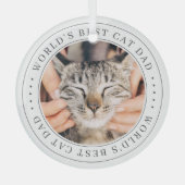 De beste kat-pap van de wereld is een simpele foto glas ornament (Voorkant)