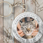 De beste kat-pap van de wereld is een simpele foto sleutelhanger<br><div class="desc">Dit eenvoudige en klassieke ontwerp is samengesteld uit serif typografie en voegt een douanefoto toe.</div>