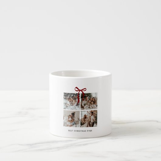 De beste kerst ooit | Familiefotocollage rood Espresso Kop (Voorkant)