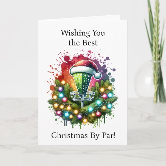 De beste kerst van Par | Grappig Disc Golf thema Feestdagen Kaart (Voorkant)