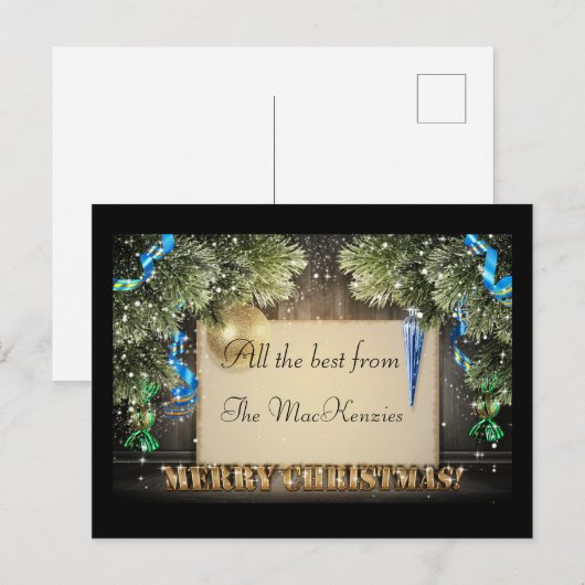 De beste kerstdag briefkaart (Voorkant / Achterkant)