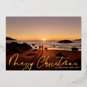 De beste kerstgoudfoto van Merry Gold Folie Feestdagenkaart (Voorkant)