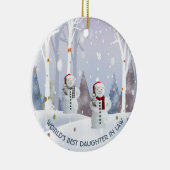 De beste kerstkeramische dochter ter wereld keramisch ornament (Rechts)