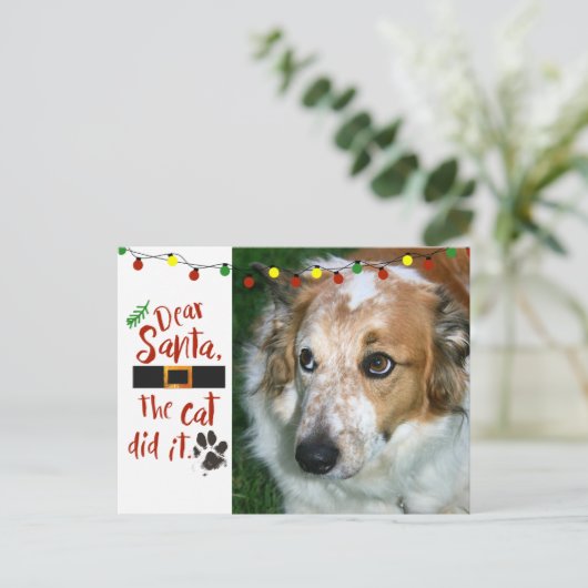 De beste Kerstman, de kat deed het - Feestdagenkaart (Staand voorkant)