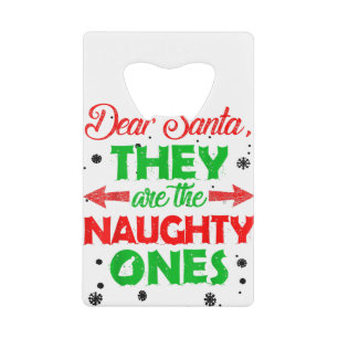 De beste kerstman is het T-shirt van de Naughty's Creditkaart Flessenopener