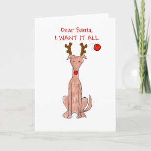 De Beste Kerstman van de windhond Feestdagen Kaart