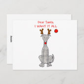 De Beste Kerstman van de windhond Feestdagenkaart (Voorkant / Achterkant)