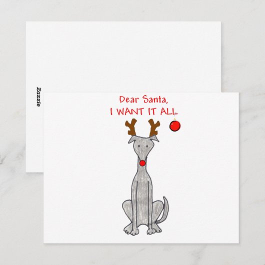 De Beste Kerstman van de windhond Feestdagenkaart (Voorkant / Achterkant)