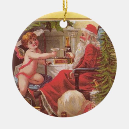 De beste kerstversieringen - 2 Sided  Santas Keramisch Ornament (Voorkant)