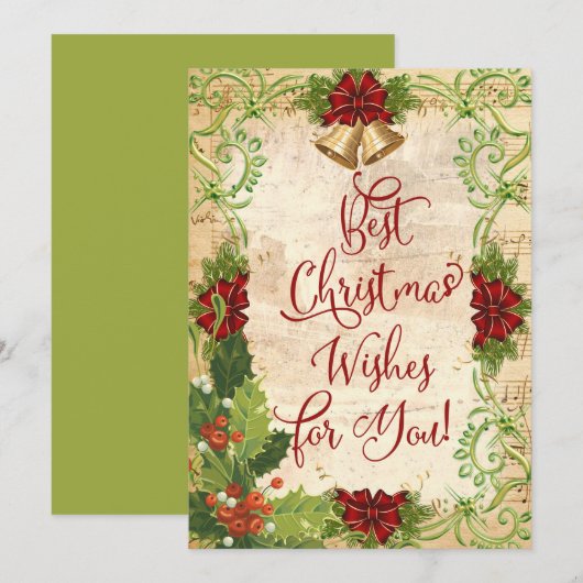 De beste kerstwens voor jou! Vakantiekaart (Voorkant / Achterkant)