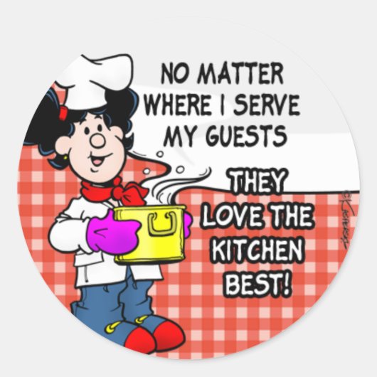 De beste keuken ronde sticker (Voorkant)