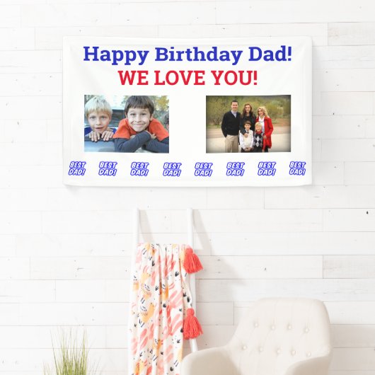 De beste Kinder foto van papa World Spandoek (Insitu)