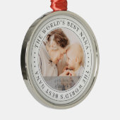 De beste Klassieke Eenvoudige Foto van Nana ter we Metalen Ornament (Rechts)