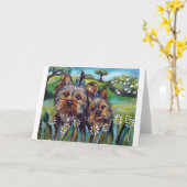 De beste knoppen Lucy en Milly van Yorkie Kaart (Gele Bloem)