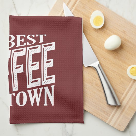 De beste koffie in de stad theedoek (Quarter Fold)