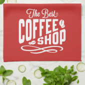 De beste koffiewinkel theedoek (Gevouwen)