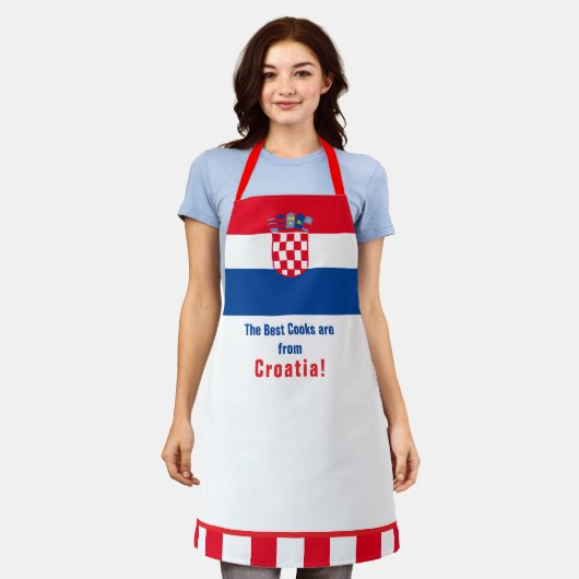 De beste koks komen uit Kroatië! Adult Apron Schort (Gedragen)