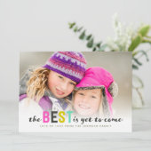 de BESTE komt nog | Kerstmis | Foto Kaart (Staand voorkant)