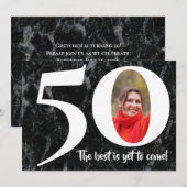 De beste komt nog Marmer 50ste verjaardagsfeestje Kaart (Voorkant / Achterkant)