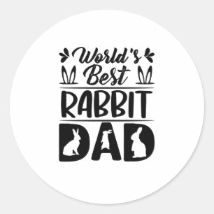 De beste konijn van de wereld, pa-Daughter-Mam-Fun Ronde Sticker