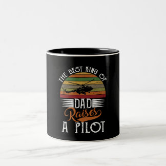 De beste koning van papa haalt een piloot op tweekleurige koffiemok