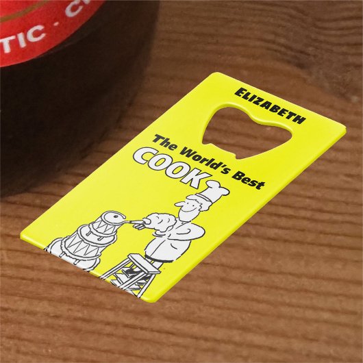De beste kook ter wereld creditkaart flessenopener